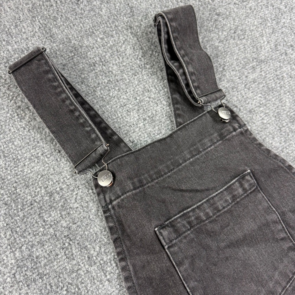 Noak Denim Shortalls Size 26 Black Cotton Cuffed Bib Overalls Women's